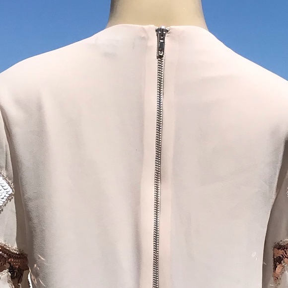 Beautiful Cream Mermaid Sequin Mini Cocktail Dress - Picture 6 of 9